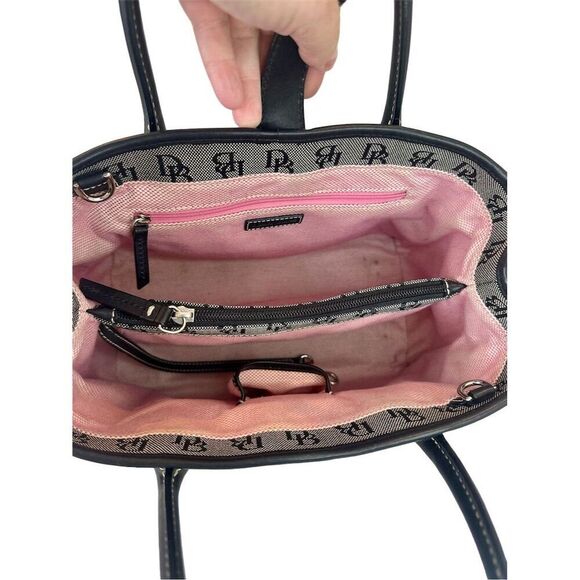 Dooney & Bourke Monogram Satchel Handbag Black/Gray …plus matching wallet - Picture 6 of 7